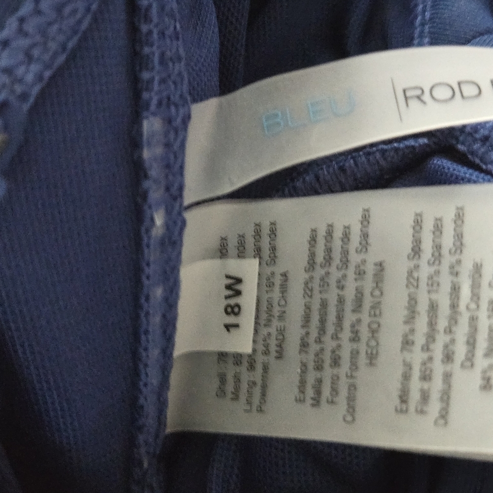 Bleu Rod Beattie Blue One Piece Swimsuit with Halter Neck, SIZE 18W - Picture 4 of 6